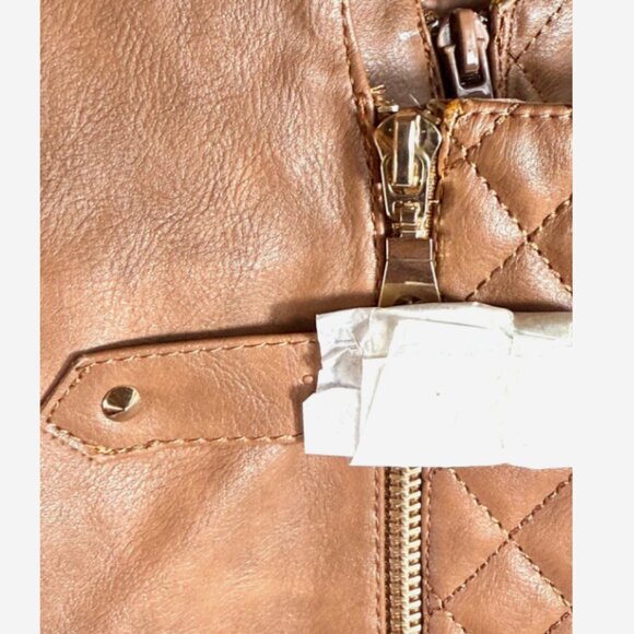 Top Moda Brown Quilted Knee High Boots Women’s 10 New 3” Heel Gold Hardware - Picture 8 of 14